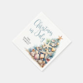 Serviette En Papier Noël De Plage En Juillet (Coin)