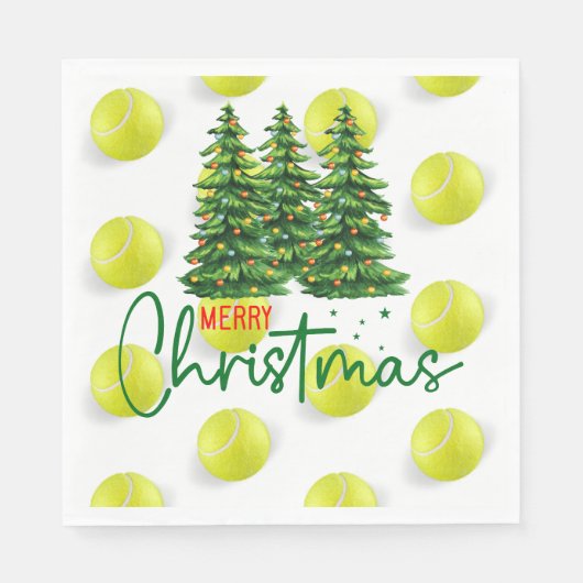 Serviette En Papier Noël de tennis (Devant)