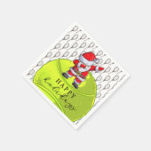 Serviette En Papier Noël de tennis avec balle et raquette avec Père No (Coin)