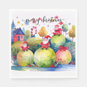 Serviette En Papier Noël de tennis avec un thème de tennis