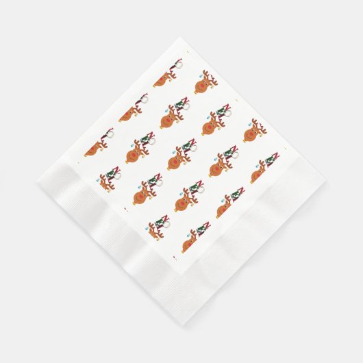 Serviette En Papier Noel Deer Bells Bauble Rudolf Snowflakes Noël (Coin)