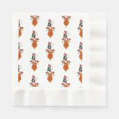 Serviette En Papier Noel Deer Bells Bauble Rudolf Snowflakes Noël (Devant)