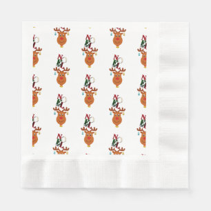Serviette En Papier Noel Deer Bells Bauble Rudolf Snowflakes Noël