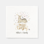 Serviette En Papier Noël Deer & Joyeux Noël Typographie (Devant)