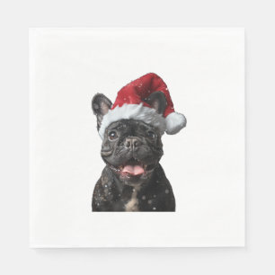 Serviette En Papier Noël des Bulldog français