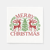 Serviette En Papier Noël des cerfs scandinaves (Devant)