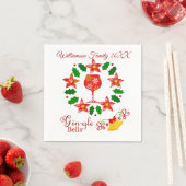 Serviette En Papier Noël des cloches Gin-gle drôle (En situation)