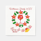 Serviette En Papier Noël des cloches Gin-gle drôle (Devant)