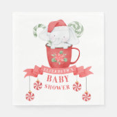 Serviette En Papier Noël des éléphants blancs | BABY SHOWER (Devant)