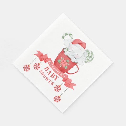 Serviette En Papier Noël des éléphants blancs | BABY SHOWER (Coin)