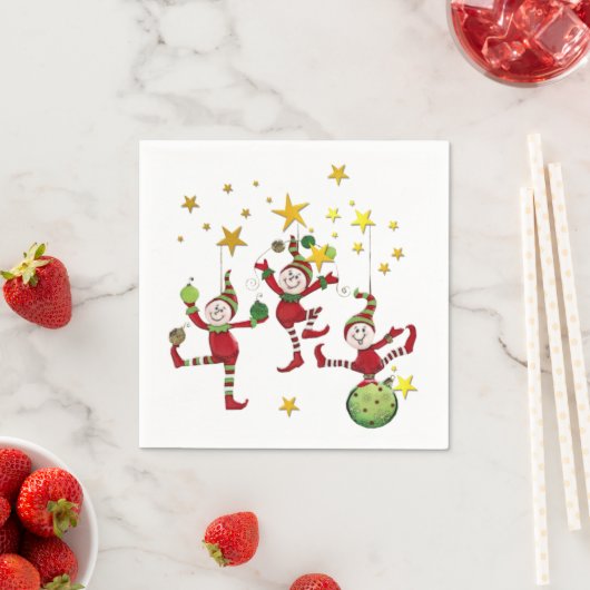 Serviette En Papier Noël des elfes de fête (En situation)