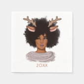 Serviette En Papier Noël des femmes africaines américaines (Devant)