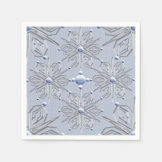 Serviette En Papier Noël des flocs à neige (Devant)