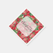 Serviette En Papier Noël des Poinsettias rouges (Coin)
