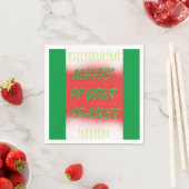 Serviette En Papier Noël design rouge blanc vert avec texte (En situation)