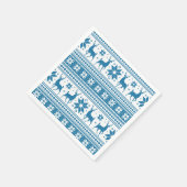 Serviette En Papier Noël d'hiver Deer Blue Snowflake Motif (Coin)