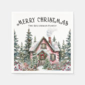 Serviette En Papier Noël d'Hiver Festif (Devant)