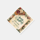 Serviette En Papier Noël d'orange et de fruits séchés rustiques (Coin)