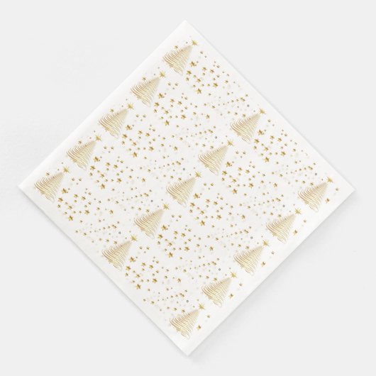 Serviette En Papier Noël doré (Coin)