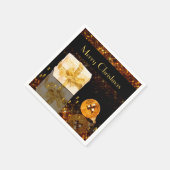 Serviette En Papier Noël doré étincelant (Coin)