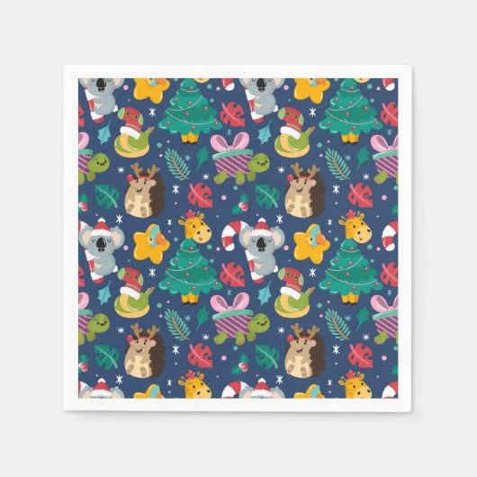 Serviette En Papier Noël drôle (Devant)