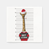 Serviette En Papier Noël Drôle Mugshot Guilty Giraffe (Devant)