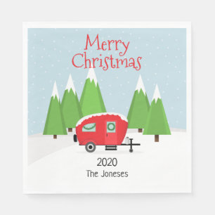 Serviette En Papier Noël du Camper Retro