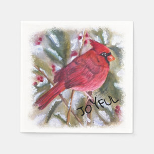 Serviette En Papier Noël du cardinal rouge