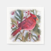 Serviette En Papier Noël du cardinal rouge (Devant)