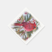 Serviette En Papier Noël du cardinal rouge (Coin)