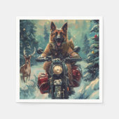 Serviette En Papier Noël du chien berger belge (Devant)