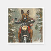 Serviette En Papier Noël du chien de Malinoi en Belgique (Devant)