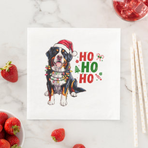 Serviette En Papier Noël du mignon chien de montagne bernois Casquette