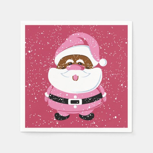 Serviette En Papier Noël du Père Noël afro-américain mignon (Devant)