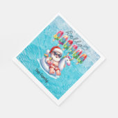 Serviette En Papier Noël du Père Noël en juillet Pool Party (Coin)