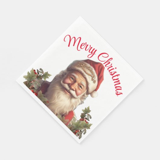 Serviette En Papier Noël du Père Noël Saint Nicolas (Coin)