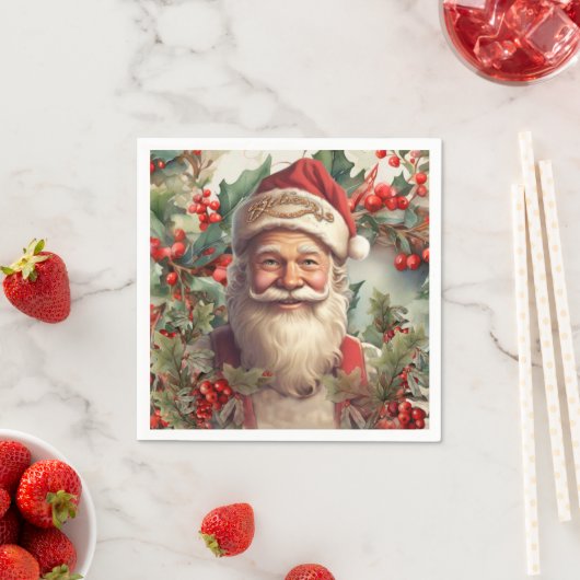 Serviette En Papier Noël du Père Noël Saint Nicolas (En situation)