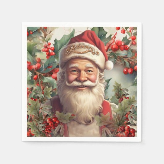 Serviette En Papier Noël du Père Noël Saint Nicolas (Devant)