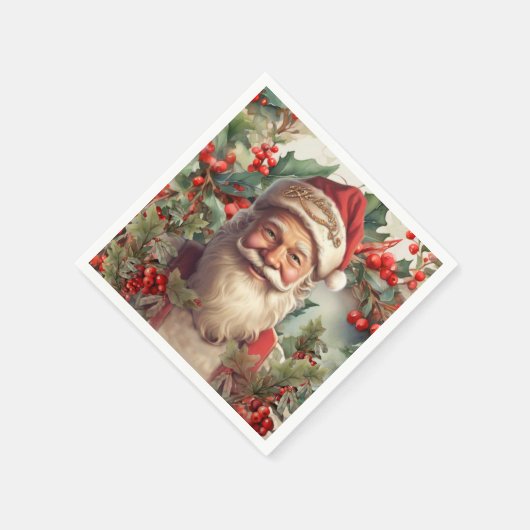 Serviette En Papier Noël du Père Noël Saint Nicolas (Coin)