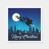 Serviette En Papier Noël du Père Noël Sleigh (Devant)