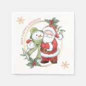 Serviette En Papier Noël du Père Noël Snowman (Devant)