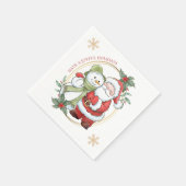 Serviette En Papier Noël du Père Noël Snowman (Coin)