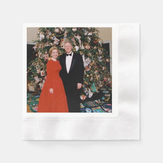 Serviette En Papier Noël du président américain Bill Clinton et Hillar (Devant)
