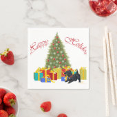 Serviette En Papier Noël écossais Terrier (En situation)