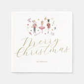 Serviette En Papier Noël Élégant minimal Fête de Noisette (Devant)