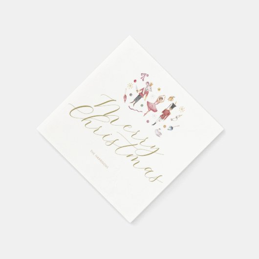 Serviette En Papier Noël Élégant minimal Fête de Noisette (Coin)