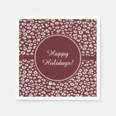 Serviette En Papier Noël Empreinte de léopard rouge (Devant)