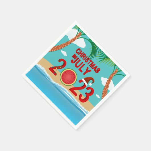 Serviette En Papier Noël en juillet 2023 Watermelon Beach (Coin)