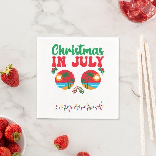 Serviette En Papier Noël En Juillet Eté Pastèque Noël Hommes (En situation)