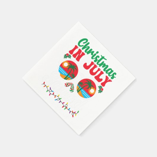 Serviette En Papier Noël En Juillet Eté Pastèque Noël Hommes (Coin)